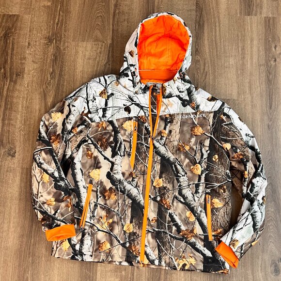 Legendary Whitetails Big Game Snow Camo Insulated Hooded Hunting Jacket 2XL - Picture 2 of 12